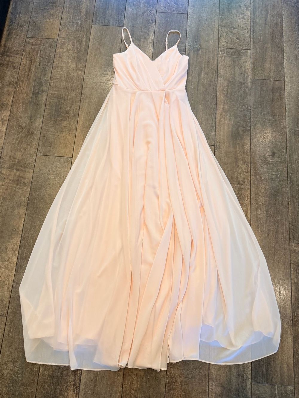 Lulus Blush Pink Maxi Bridesmaid Chiffon Dress